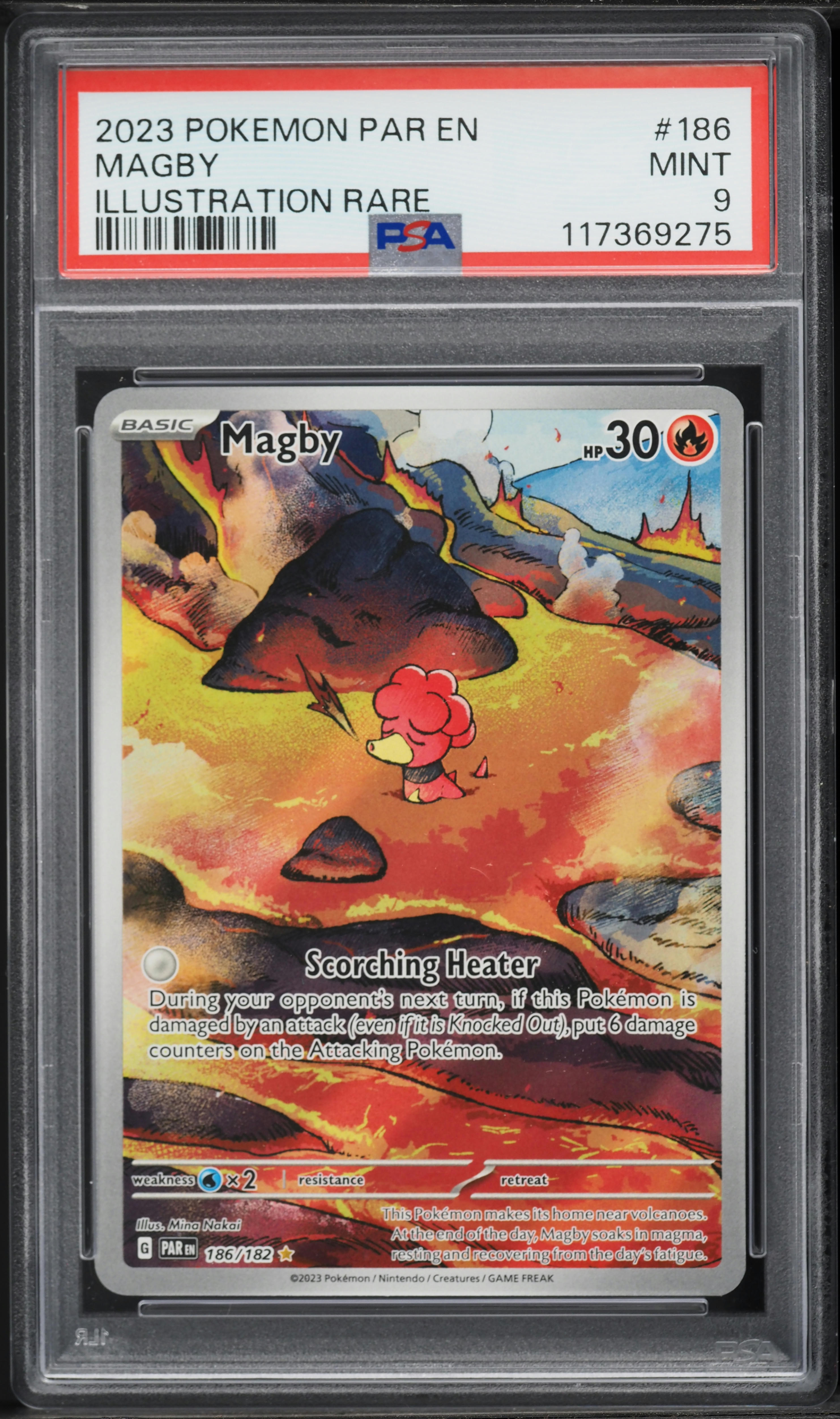 2023 Pokemon Scarlet & Violet Paradox Rift IR Magby #186 PSA 9