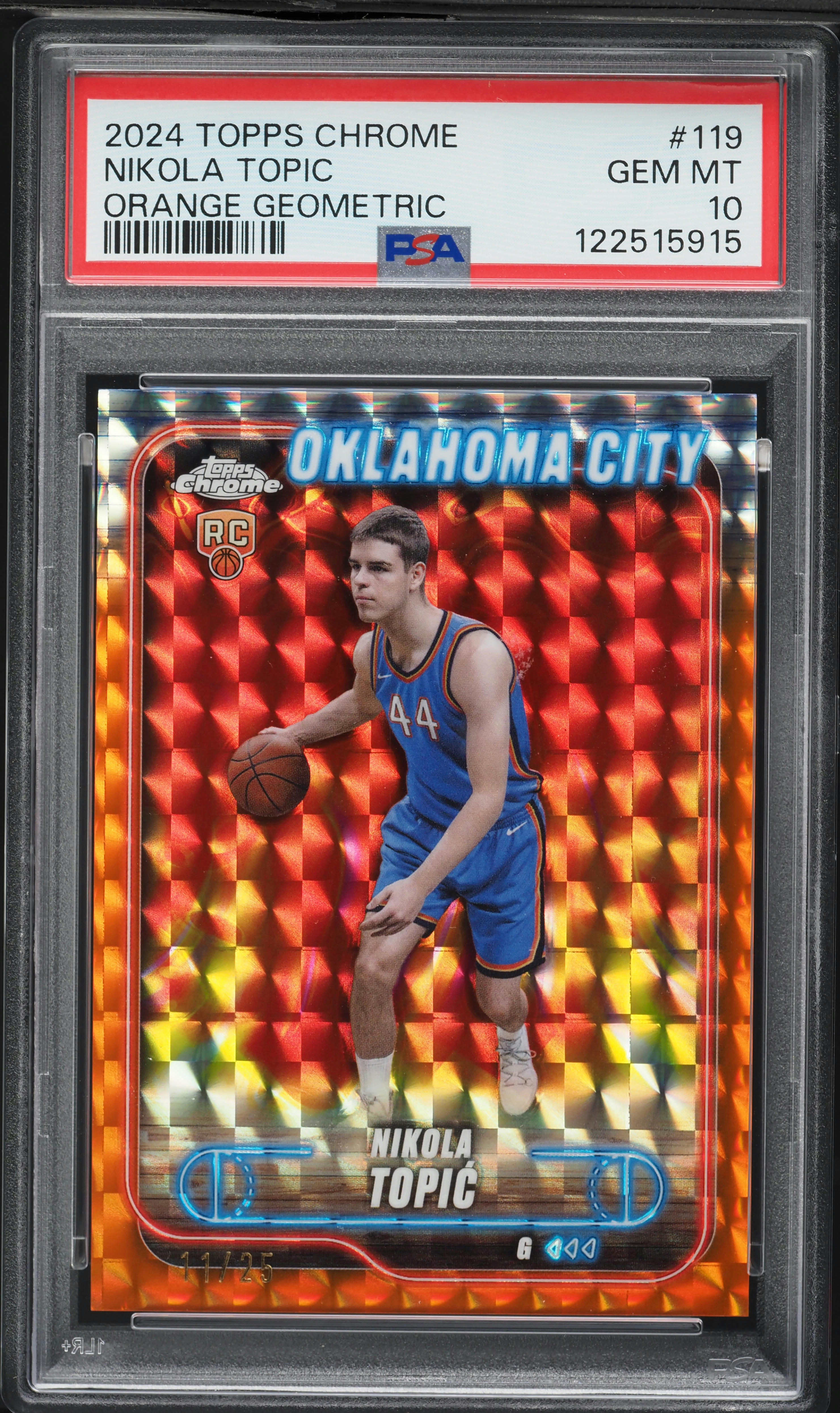 2024 Topps Chrome Orange Geometric Nikola Topic ROOKIE /25 #119