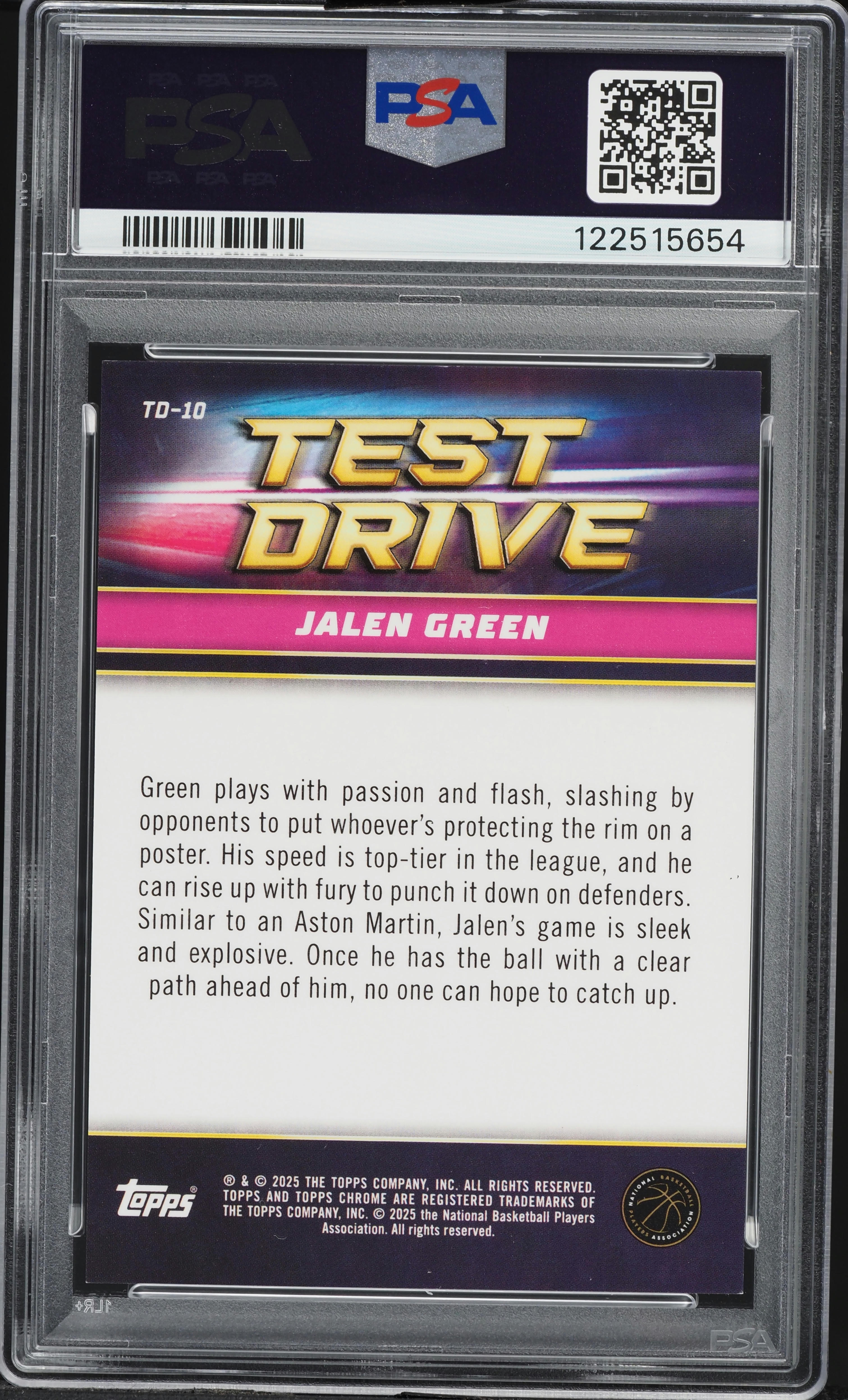 2024 Topps Chrome Test Drive White Geometric Jalen Green /10 #TD10