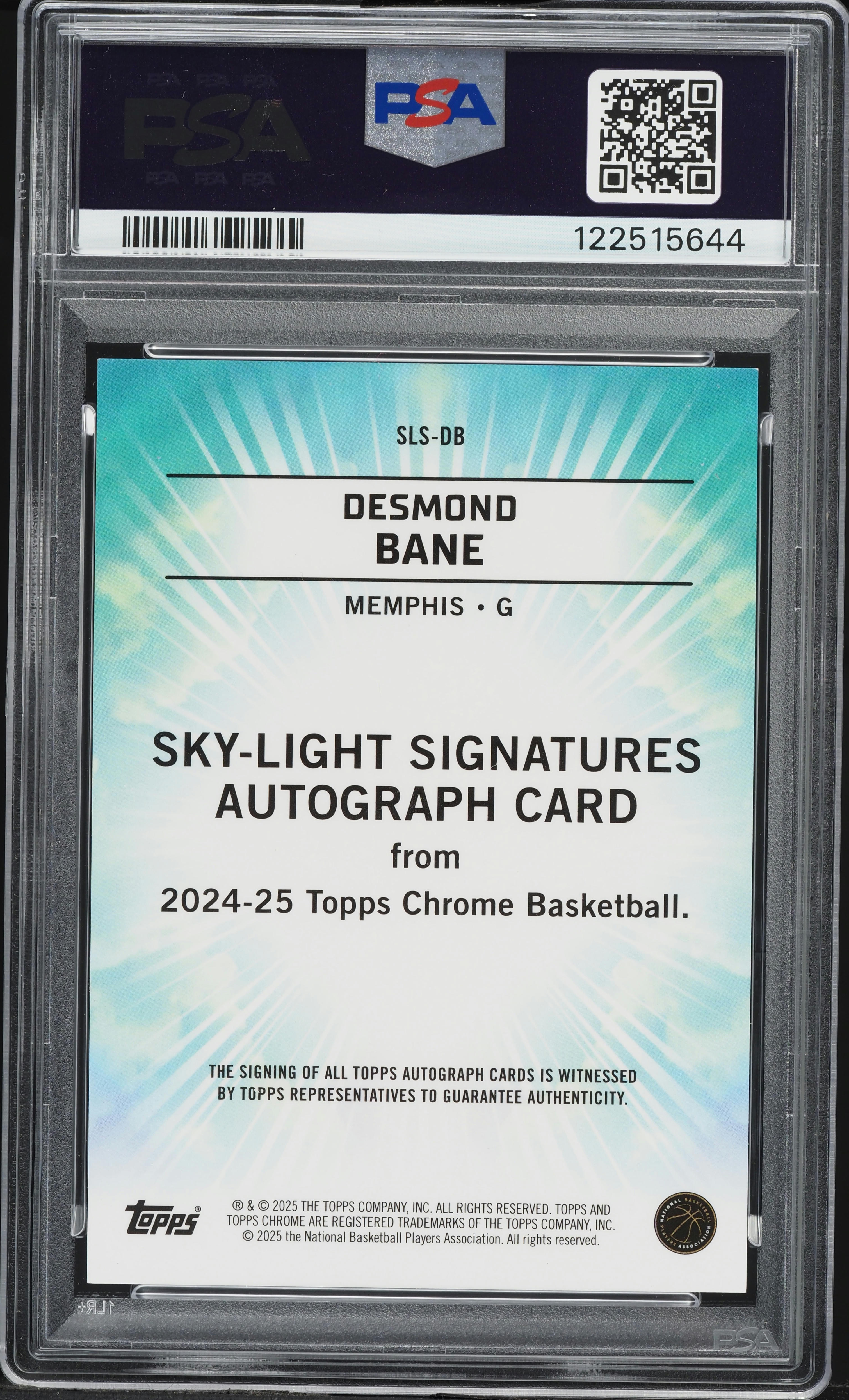 2024 Topps Chrome Sky-Light Orange Geometric Desmond Bane AUTO /25