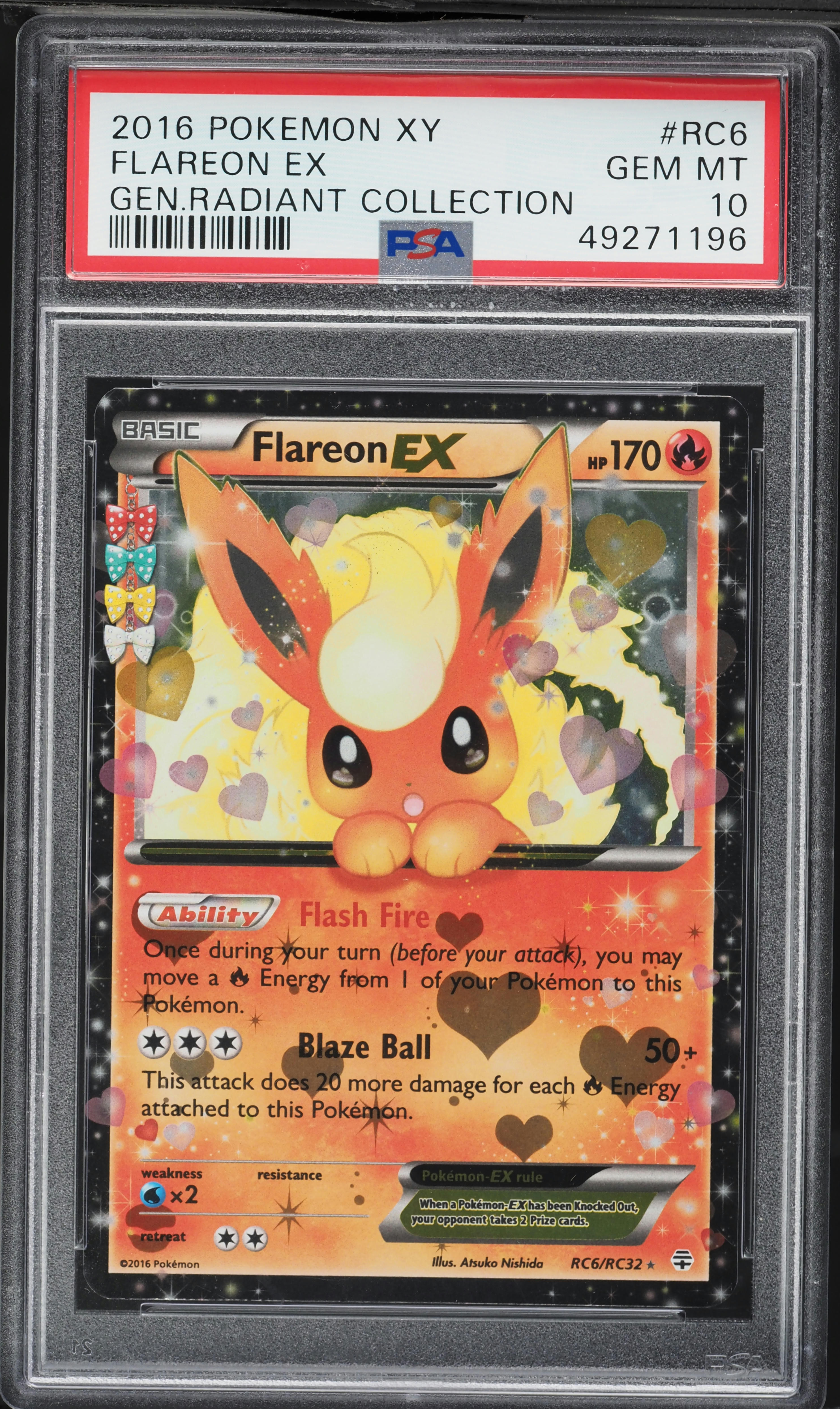 フレアオンEX 2016年XY #007 Gem Mint 10 2016 Pokemon XY Generations Radiant Collection Flareon EX #RC6 PSA