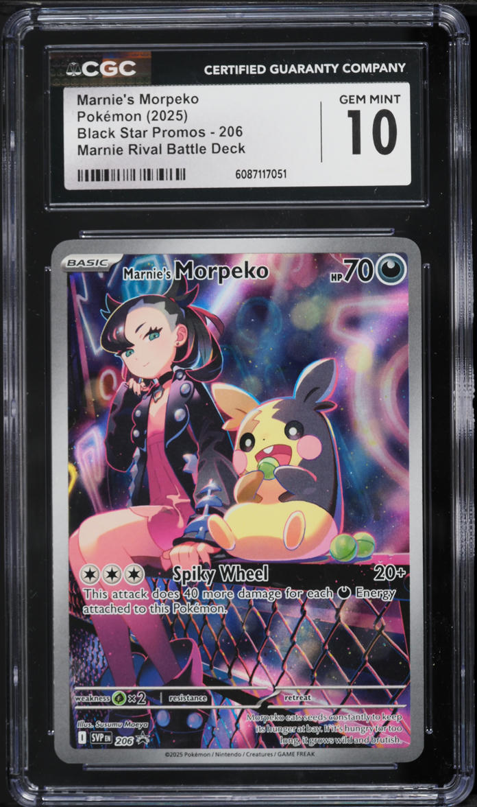 2025 Pokemon Scarlet & Violet Promo Rival Battle Deck Full Art Marnie's Morpeko #206 CGC 10
