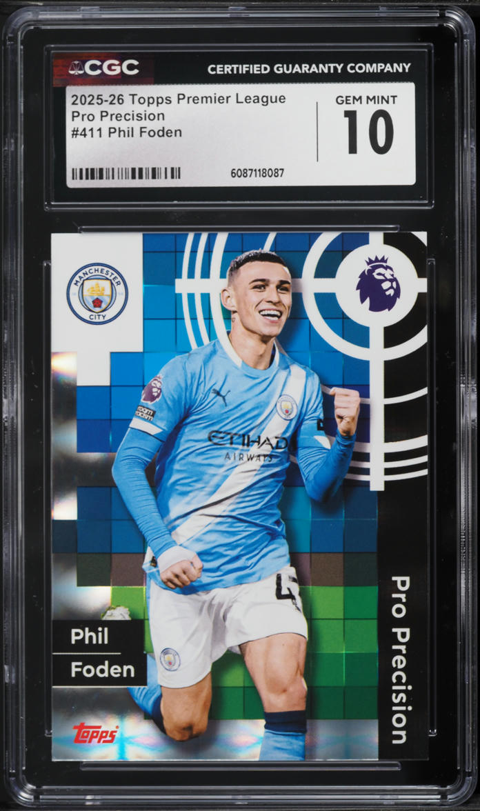 2025 Topps Premier League Pro Precision Phil Foden #411 CGC 10 GEM MINT