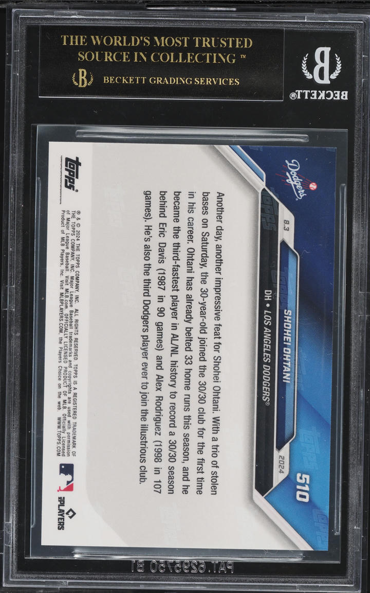 2024 Topps Now Shohei Ohtani /9710 #510 BGS 10 PRISTINE