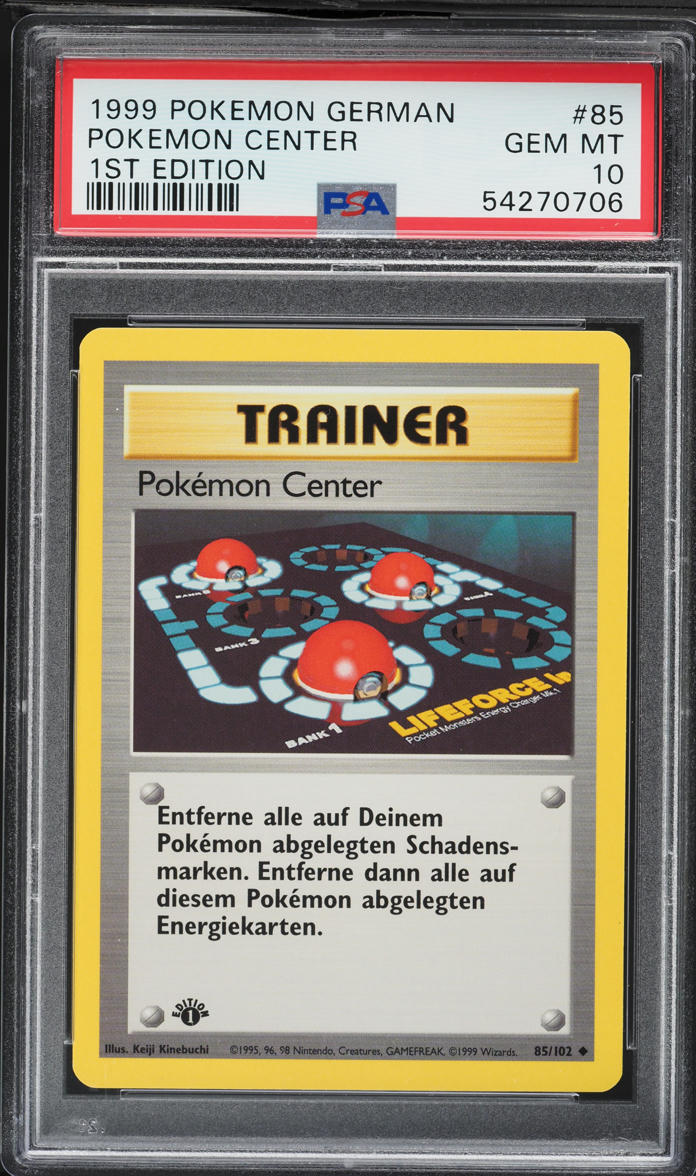 1999 Pokemon German Base Set 1st Edition Pokemon Center #85 PSA 10 GEM MINT