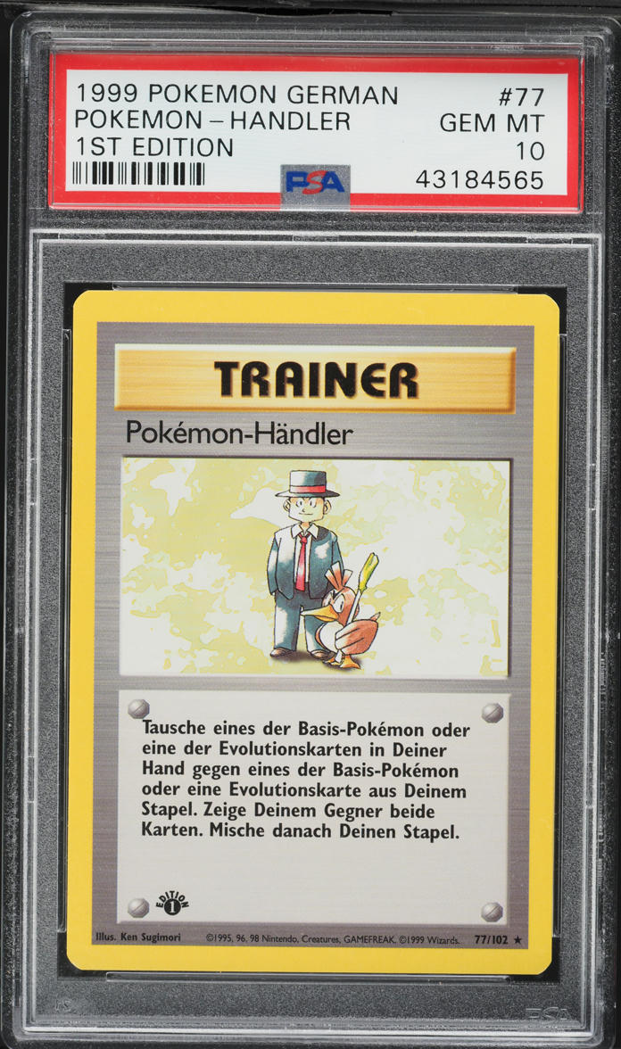 1999 Pokemon German Base Set 1st Edition Pokemon Trader #77 PSA 10 GEM MINT
