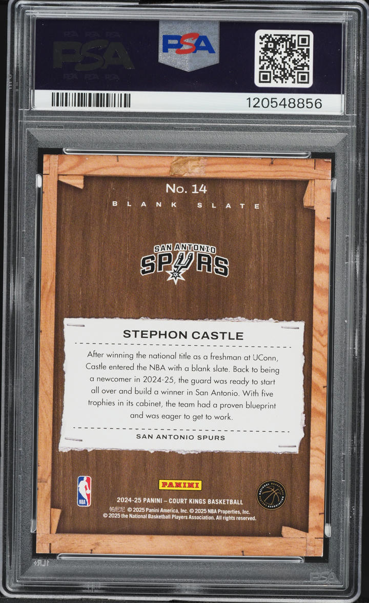 2024 Panini Court Kings Blank Slate Stephon Castle ROOKIE #14 PSA 9 MINT