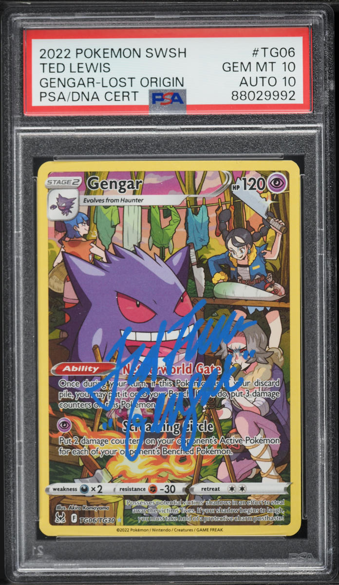 2022 Pokemon Sword & Shield Lost Origin CHR Gengar Ted Lewis AUTO