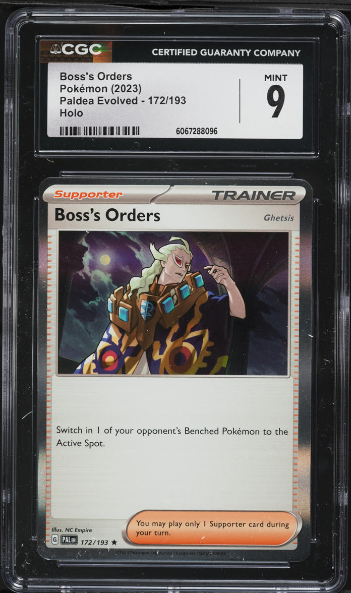 2023 Pokemon Scarlet & Violet Paldea Evolved Holo Boss's Orders #172 CGC 9 MINT