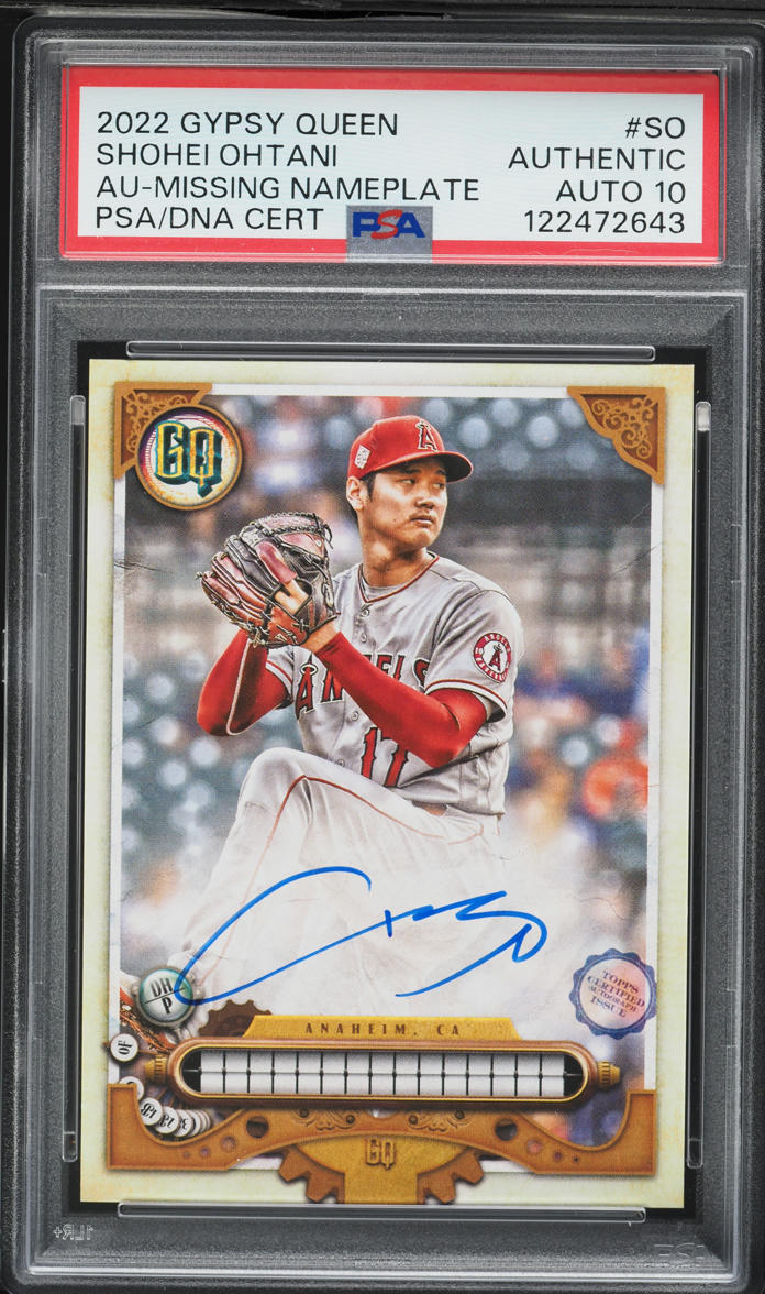 2022 Topps Gypsy Queen Missing Nameplate Shohei Ohtani AUTO DNA 10