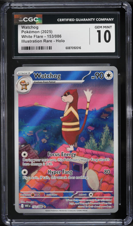 2025 Pokemon Scarlet & Violet White Flare IR Watchog #153 CGC 10 GEM MINT