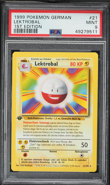 1995 electrode pokemon card - 21/102 - Rare - Unlimited Edition Graded card cases may come with some minor wear/tear Dark Electrode | EX Team