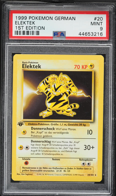 1999 Pokemon German Base Set 1st Edition Electabuzz #20 PSA 9 MINT