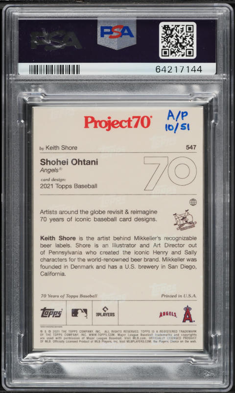 2021 Topps Project70 Silver Artist Proof Shohei Ohtani Keith Shore