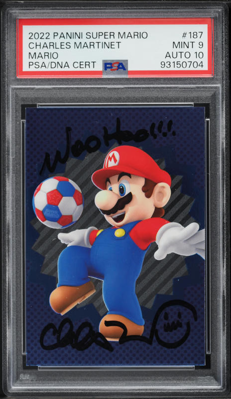 2022 Panini Super Mario Charles Martinet AUTO DNA 10 #187 PSA 9