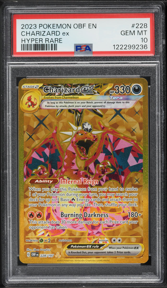 2023 Pokemon Scarlet & Violet Obsidian Flames Gold Rare Charizard