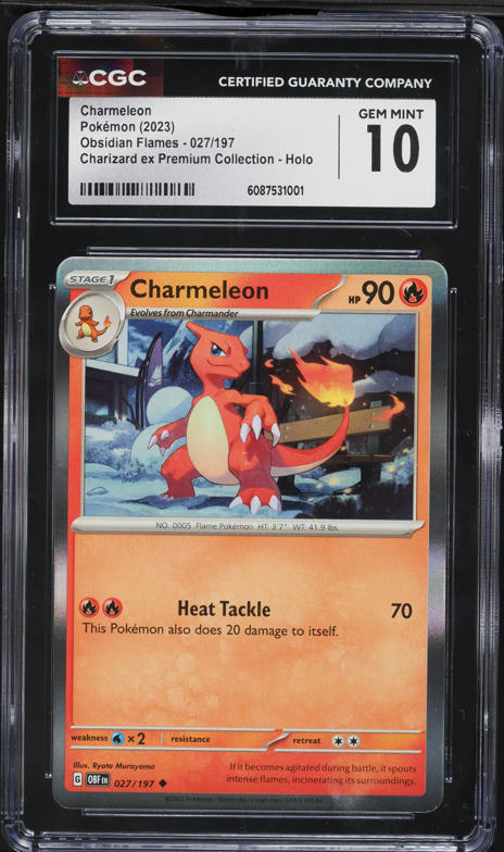 2023 Pokemon SV Obsidian Flames Charizard ex Premium Holo Charmeleon #27 CGC 10 GEM MINT