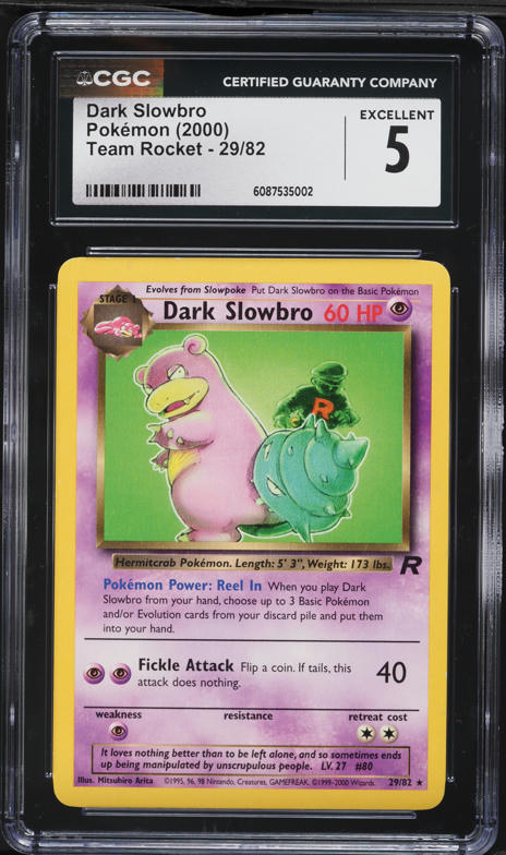 2000 Pokemon Team Rocket Dark Slowbro #29 CGC 5 EX