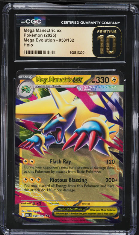 2025 Pokemon Mega Evolution Holo Mega Manectric ex #50 CGC 10 PRISTINE