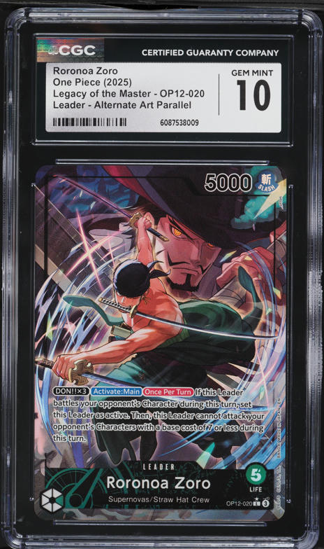 2025 One Piece Legacy Of Master Alt Art Roronoa Zoro #OP12-020 CGC