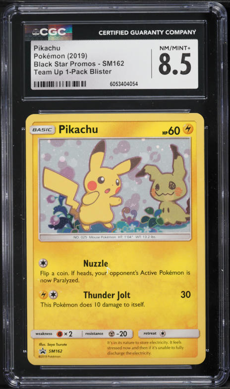 2019 Pokemon Sun & Moon Black Star Promo Team Up Pikachu #SM162