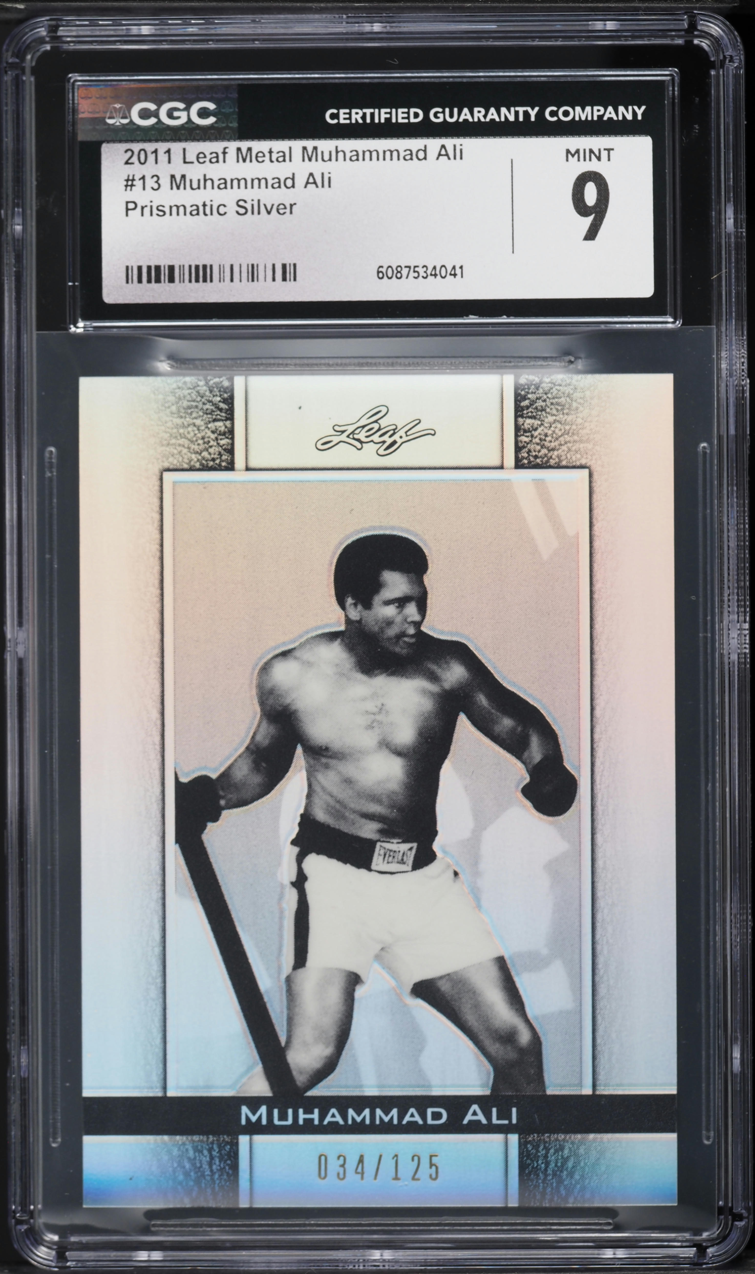 2011 Leaf Metal Prismatic Silver Muhammad Ali /125 #13 CGC 9 MINT
