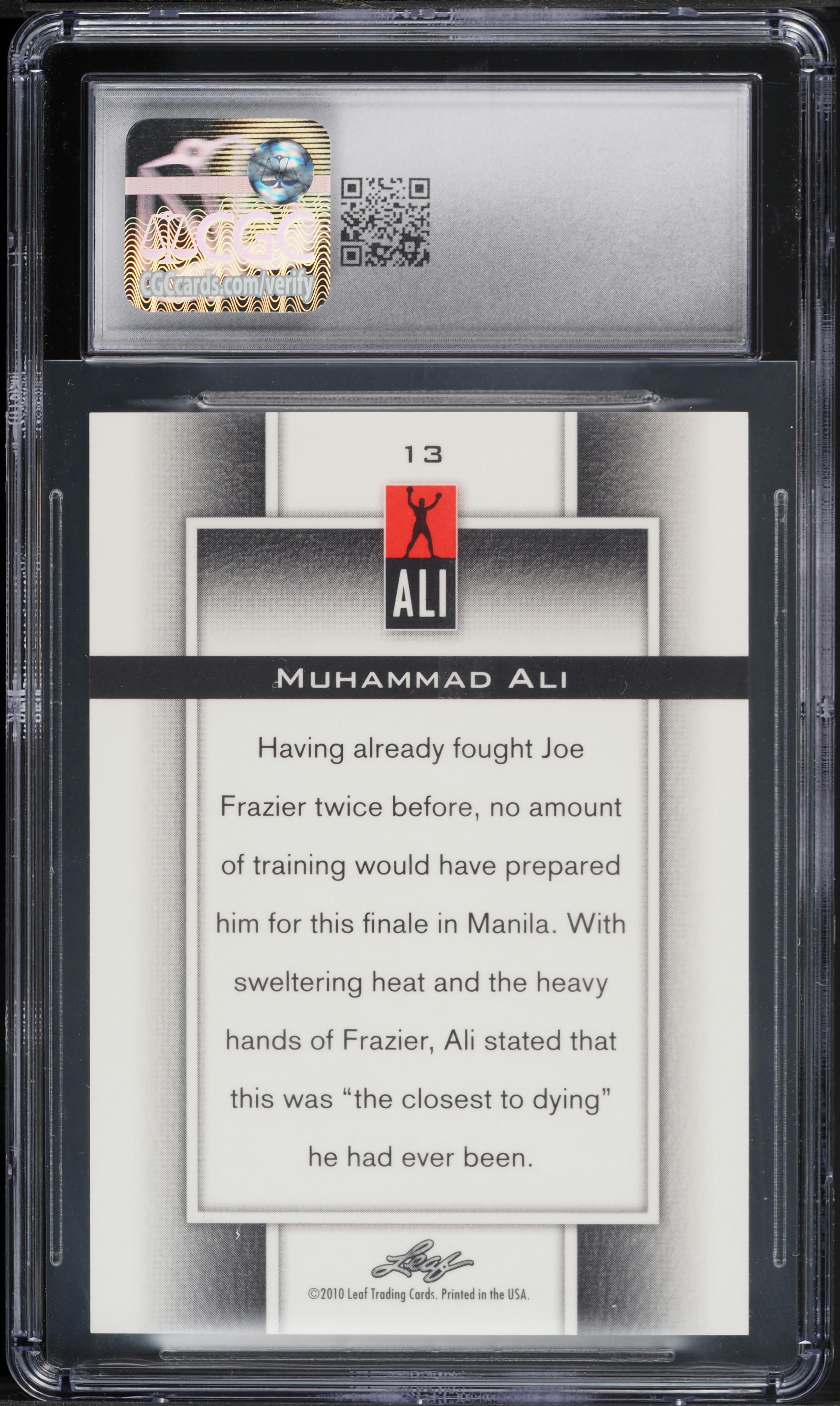 2011 Leaf Metal Prismatic Silver Muhammad Ali /125 #13 CGC 9 MINT