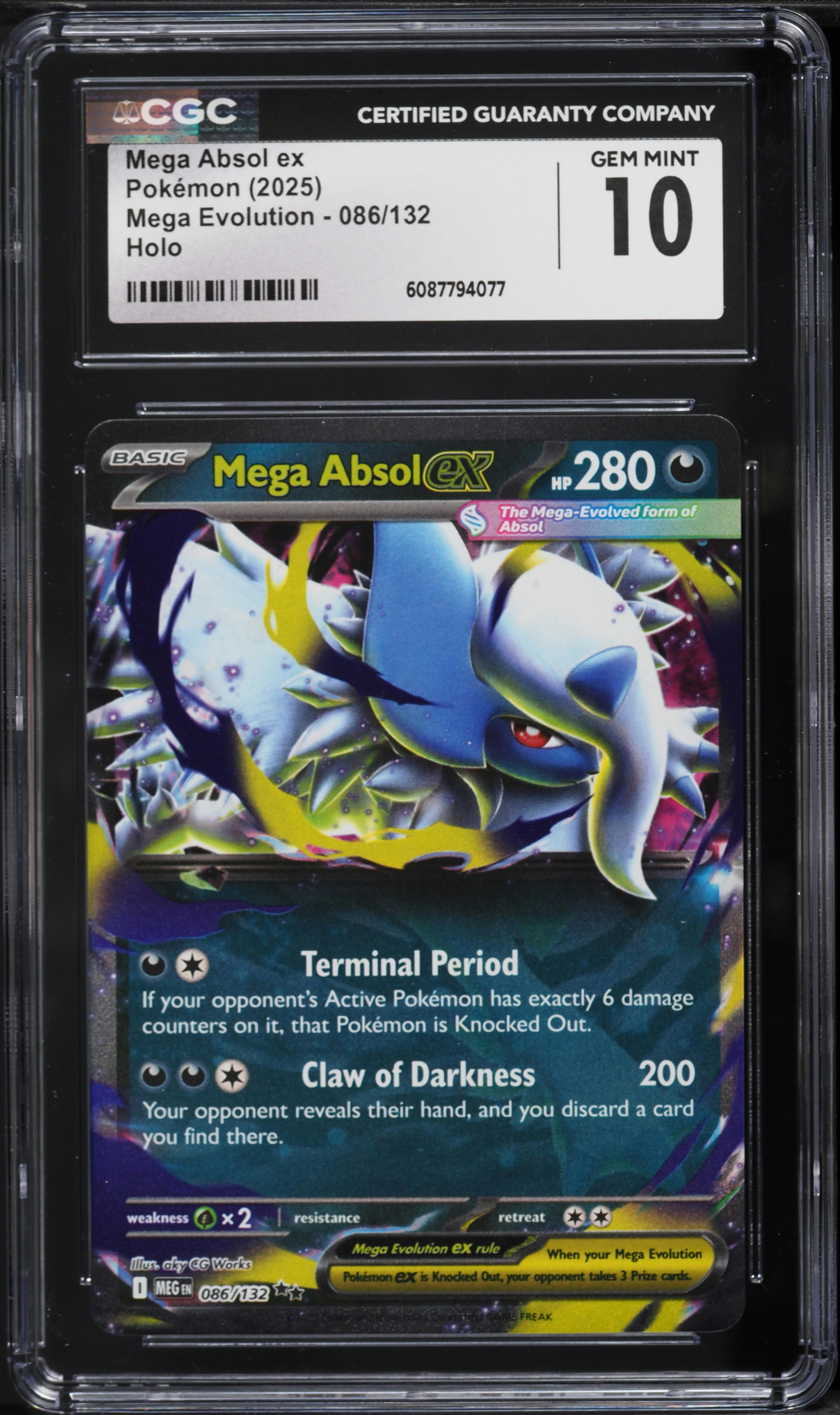 2025 Pokemon Mega Evolution Holo Mega Absol ex #86 CGC 10 GEM MINT