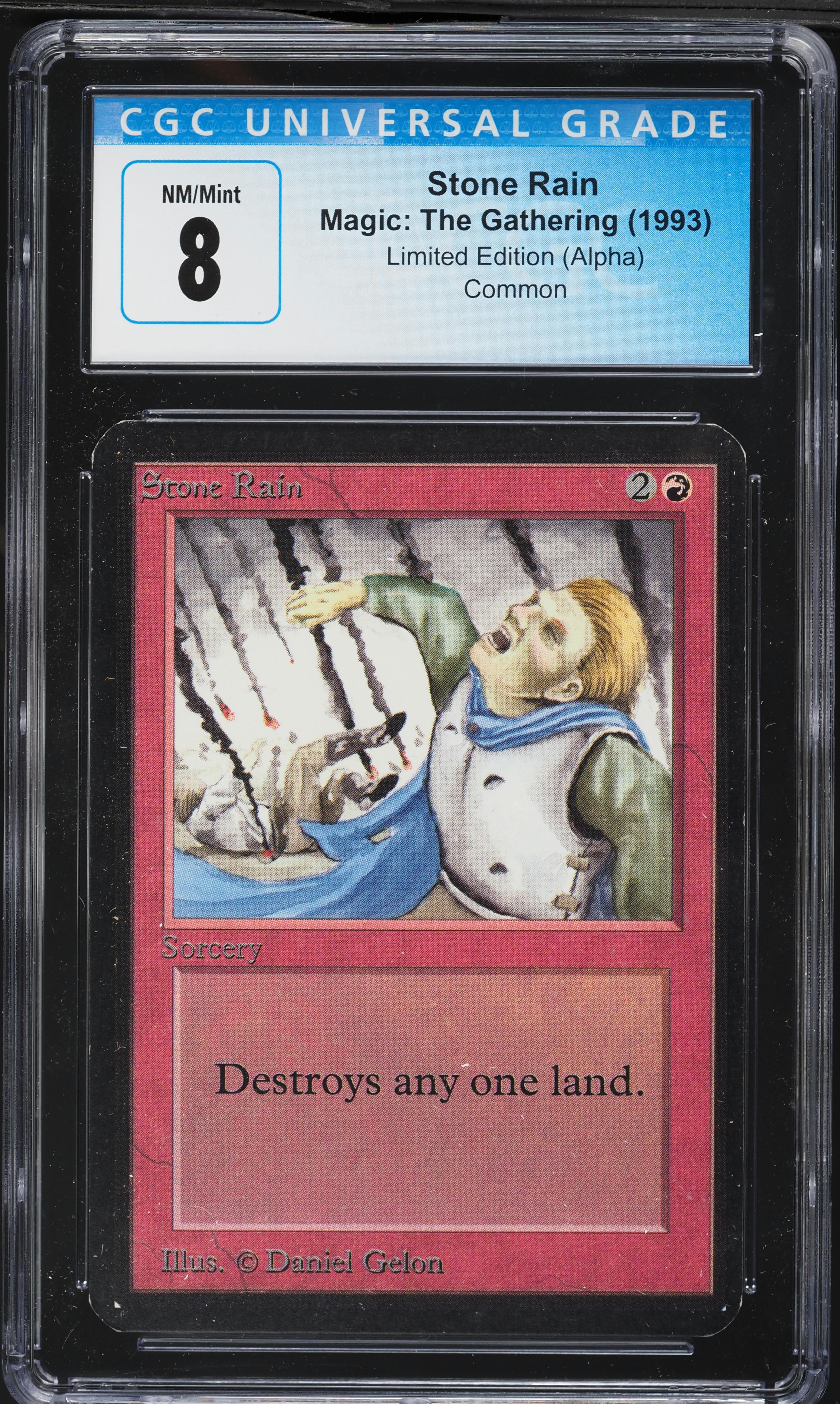 1993 Magic The Gathering MTG Alpha Stone Rain CGC 8 NM-MT on