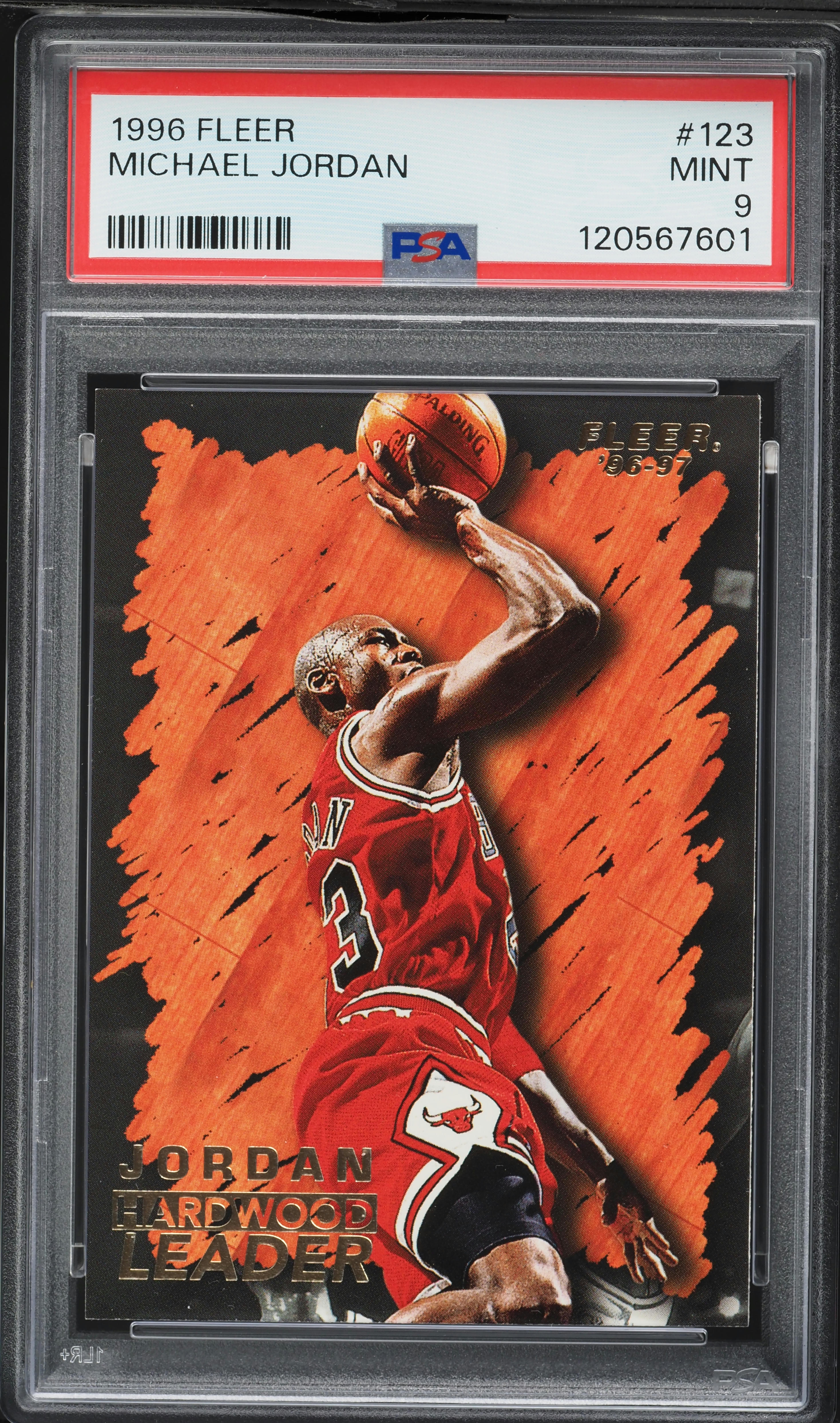 1996 Fleer Hardwood Leader Michael Jordan #123 PSA 9 MINT on
