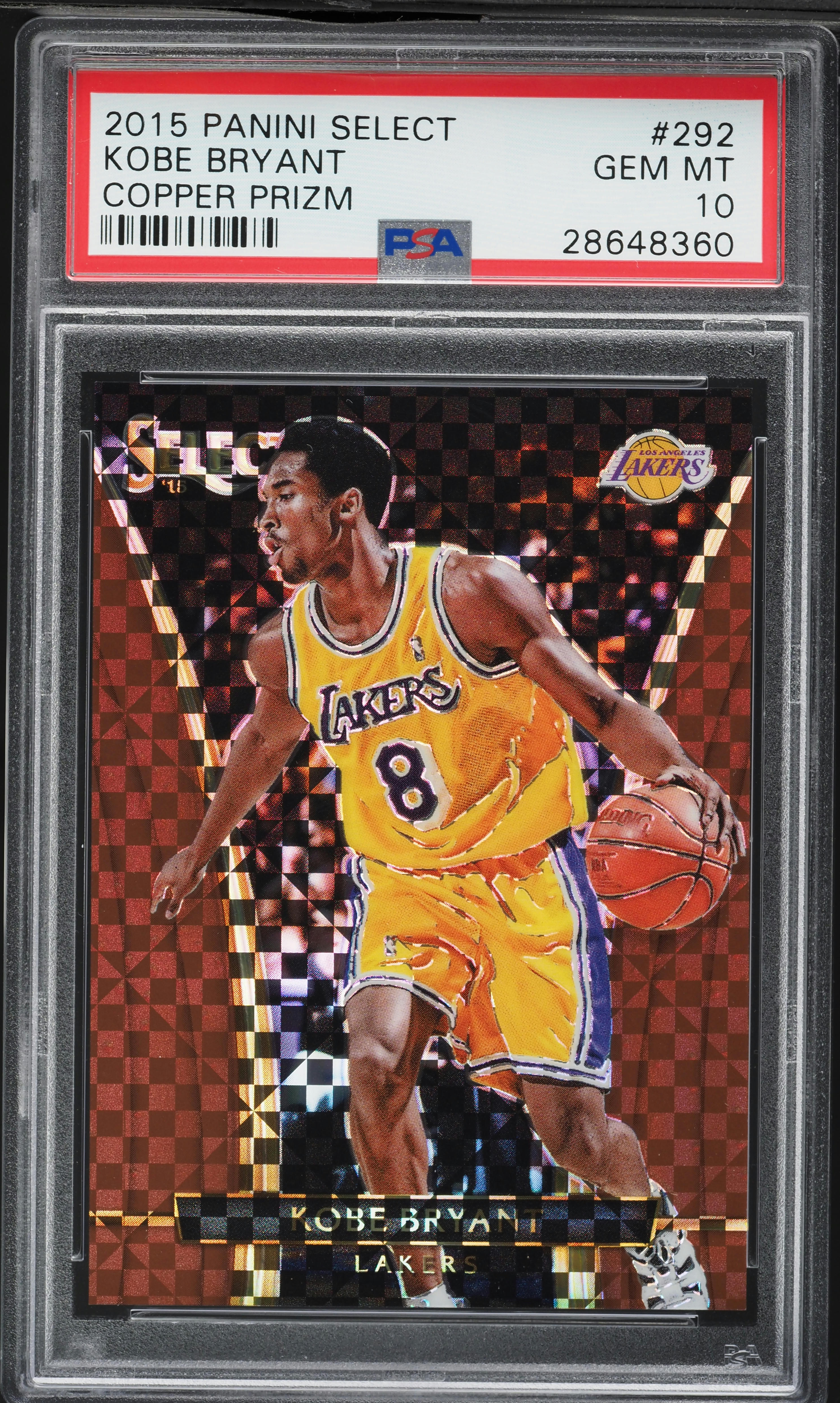 2015 Select Copper Prizm Kobe Bryant /49 #292 PSA 10 GEM MINT on