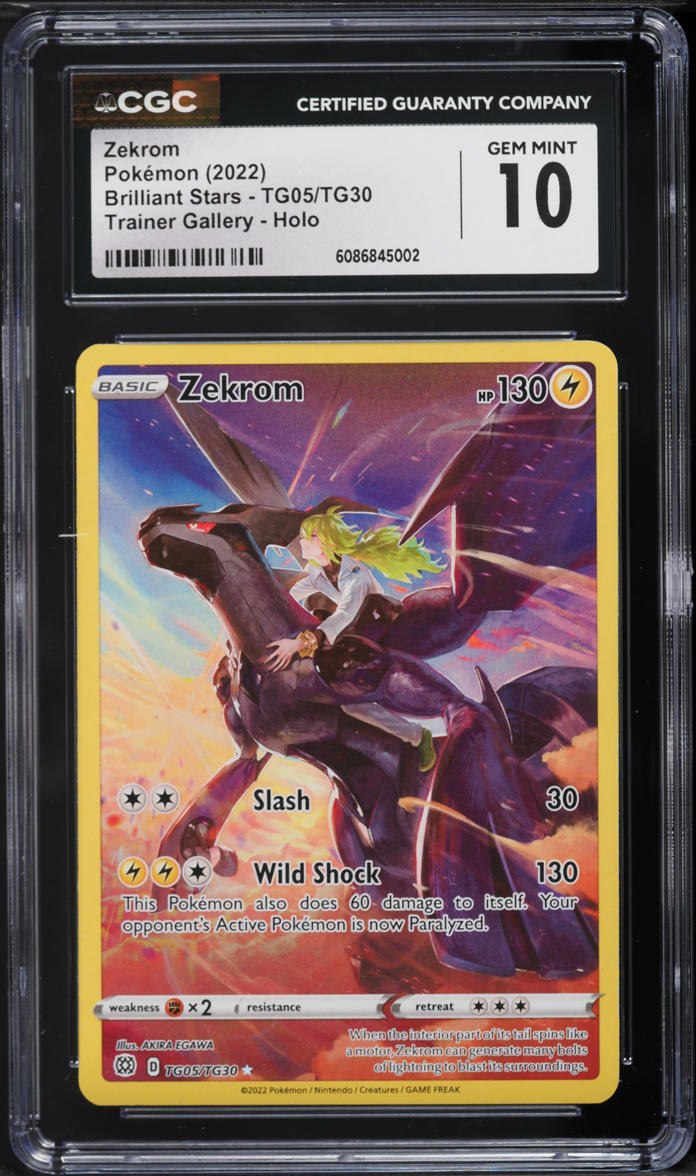 2022 Pokemon Sword & Shield Brilliant Stars CHR Zekrom #TG05 CGC 10 GEM MINT
