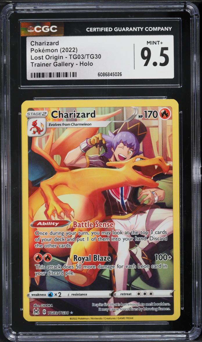 pokemon trading card game lost origin ultra rare charizard tg03 TCG TG03/TG30 Trainer Gallery Ultimate Key Issue Comics Royal Blaze This attack does 50 more damage for each Leon in your Discard Pile 100+ Pokemon Lost Origin Ultra Rare