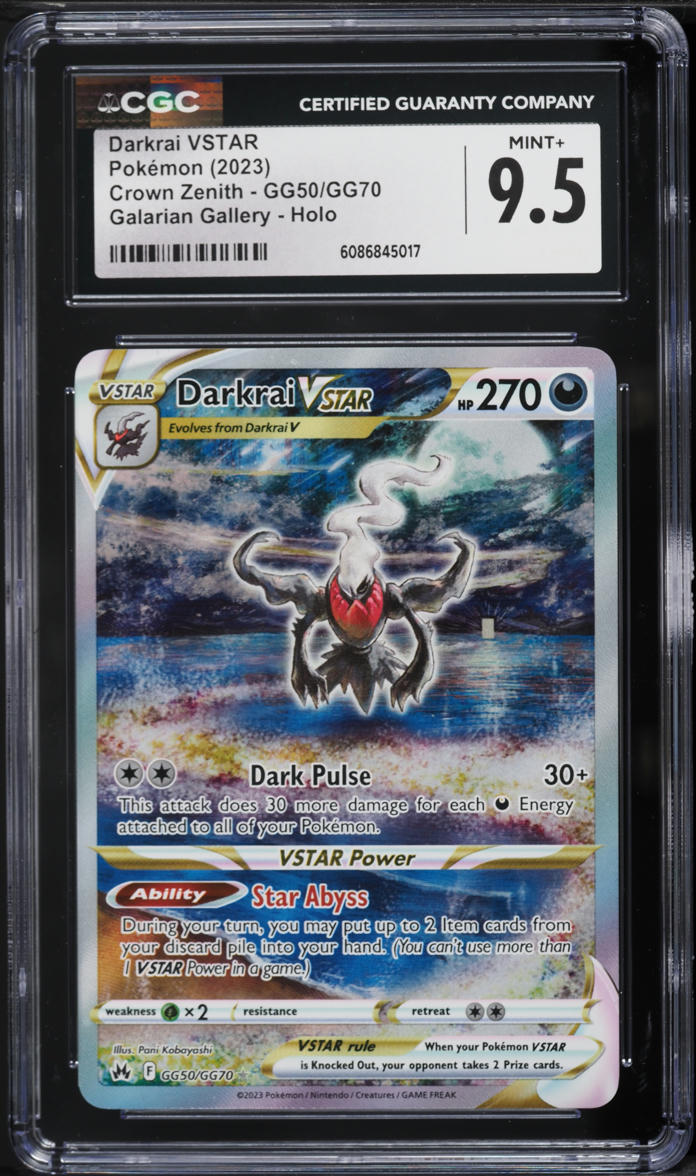 2023 Pokemon Sword & Shield Crown Zenith Full Art Darkrai VSTAR #GG50 CGC 9.5 MINT+