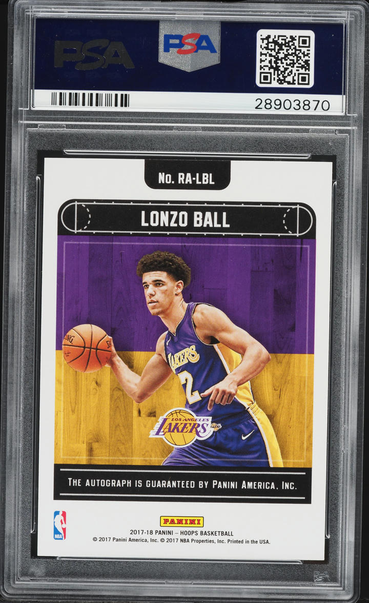 2017 Hoops Red Lonzo Ball ROOKIE AUTO 1/25 #LBL PSA 10 GEM MINT on 