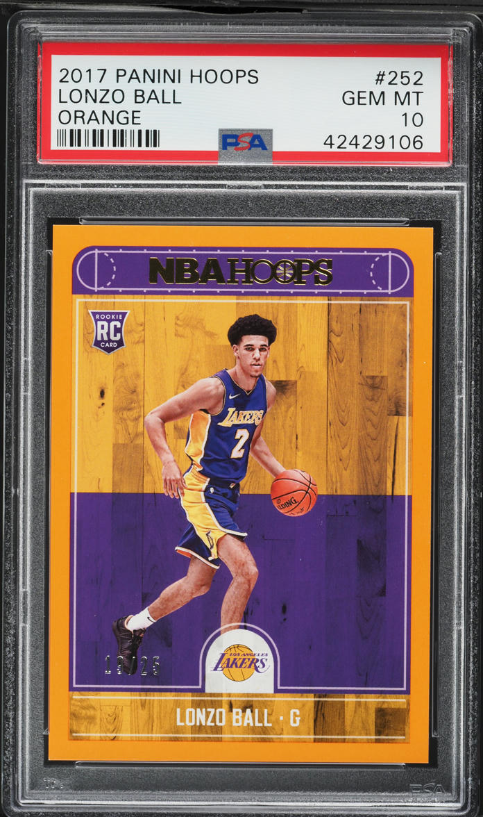 2017 Hoops Orange Lonzo Ball ROOKIE /25 #252 PSA 10 GEM MINT