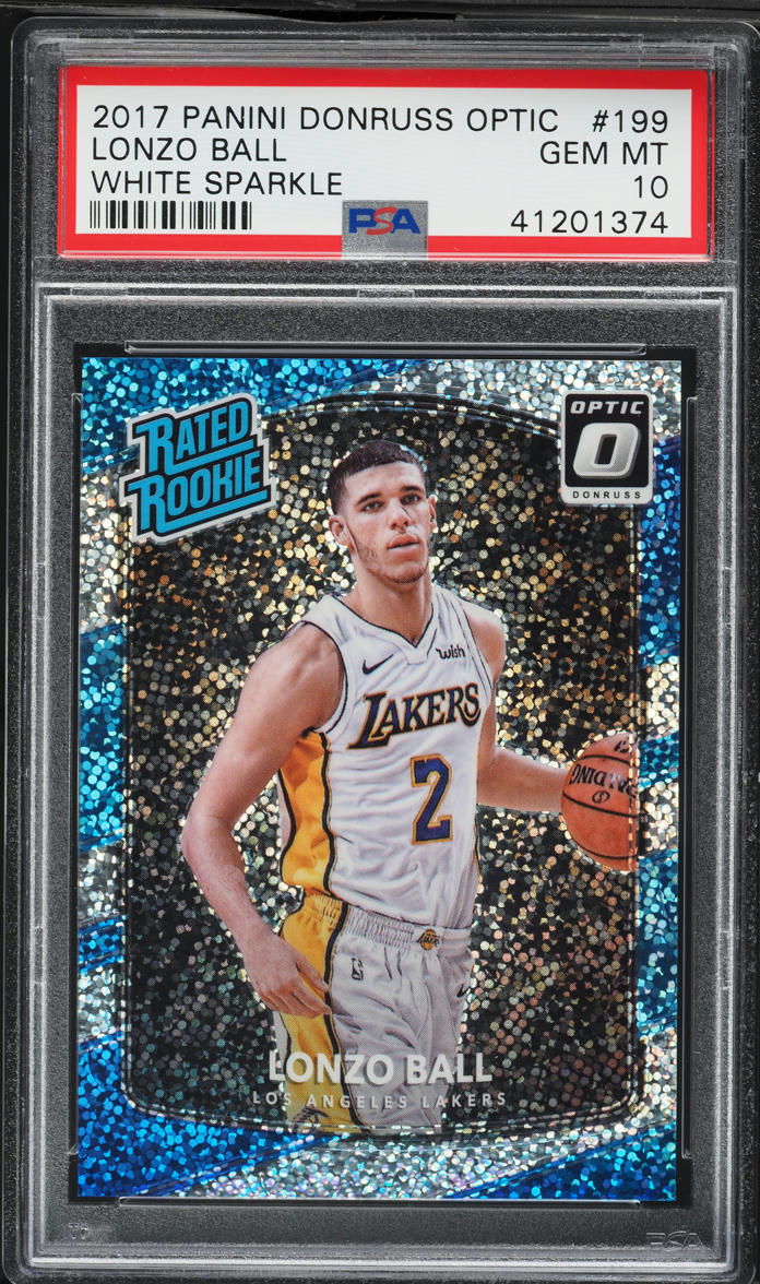 2017 Donruss Optic White Sparkle Lonzo Ball ROOKIE #199 PSA 10 GEM MINT