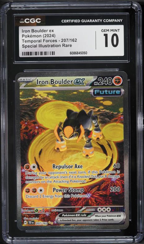 2024 Pokemon Scarlet & Violet Temporal Forces SIR Iron Boulder EX #207 CGC 10 GEM MINT