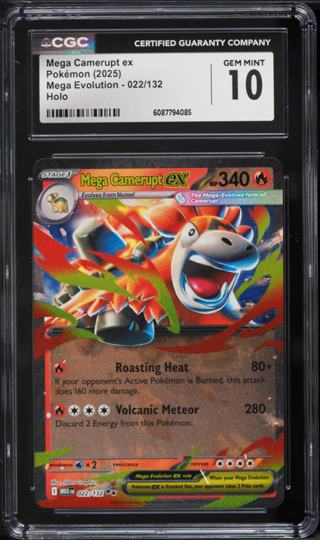 camerupt ex pokemon card value - Mega - 022/132 - ME01: Mega Evolution (MEG) - Double Rare [RR2] Explosive Jet (50x) Discard as many Fire Energy attached to your Pokemon as you like 2025 Pokemon Mega Evolution Holo