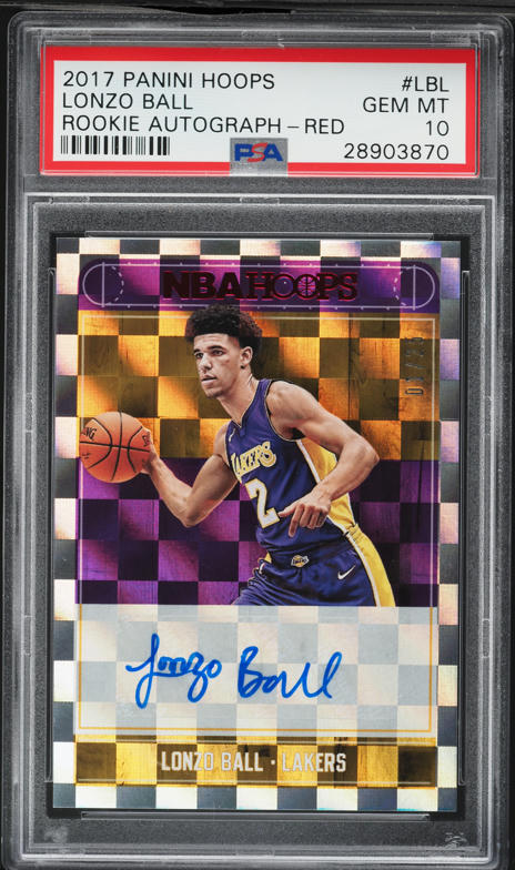 2017 Hoops Red Lonzo Ball ROOKIE AUTO 1/25 #LBL PSA 10 GEM MINT on
