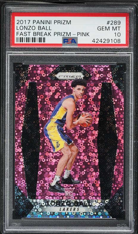 Prizm fast break purple Lonzo Ball RC/75 PSA 9 】 Lonzo Ball RC
