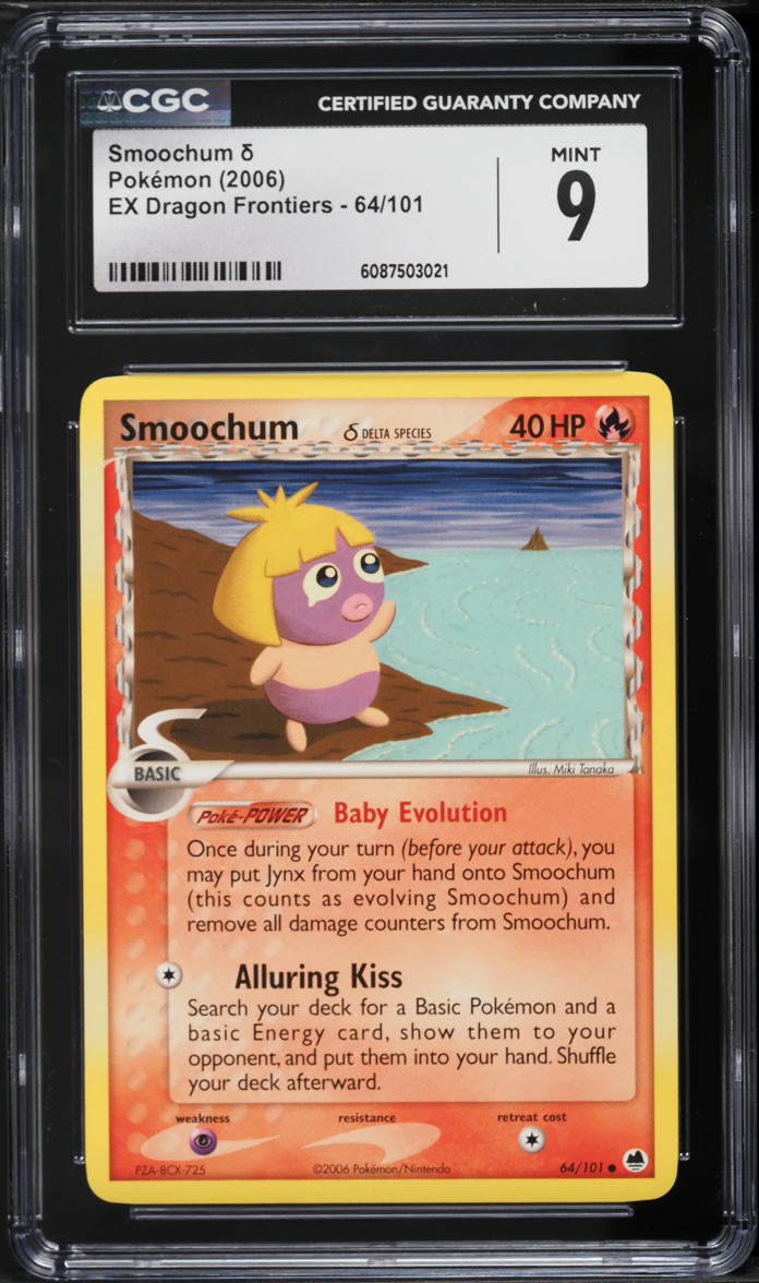 2006 Pokemon EX Dragon Frontiers Smoochum #64 CGC 9 MINT