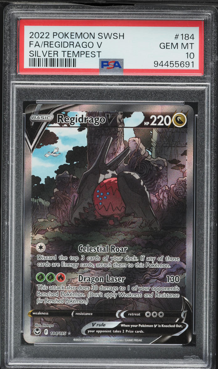 2022 Pokemon Sword & Shield Silver Tempest Full Art Regidrago V