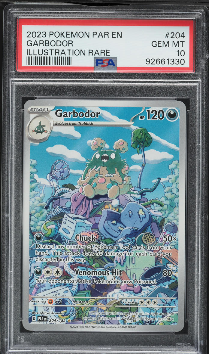 2023 Pokemon Scarlet & Violet Paradox Rift Illustration Rare Garbodor #204 PSA 10 GEM MINT