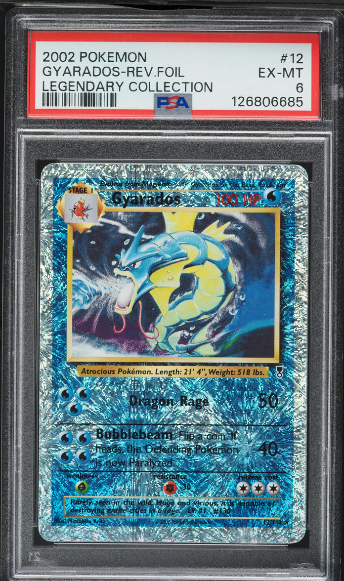 2002 Pokemon Legendary Collection Reverse Holo Gyarados #12 PSA 6 EXMT