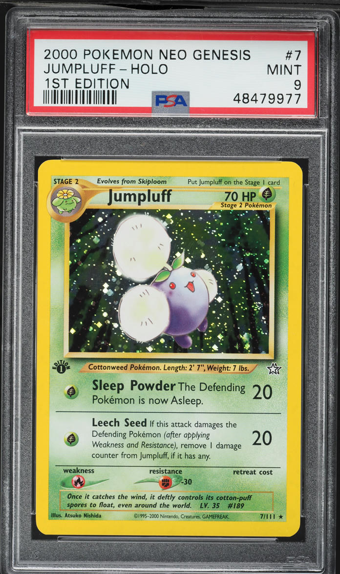2000 Pokemon Neo Genesis 1st Edition Holo Jumpluff #7 PSA 9 MINT