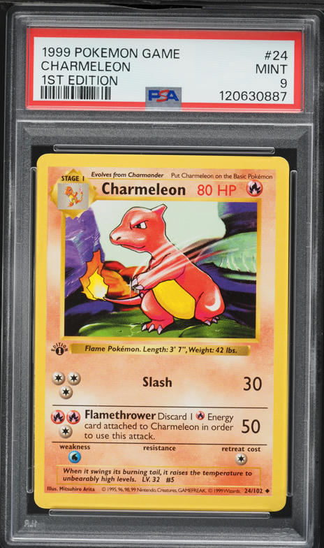 1999 Pokemon Base Set Shadowless 1st Edition Poliwhirl #38 PSA 9