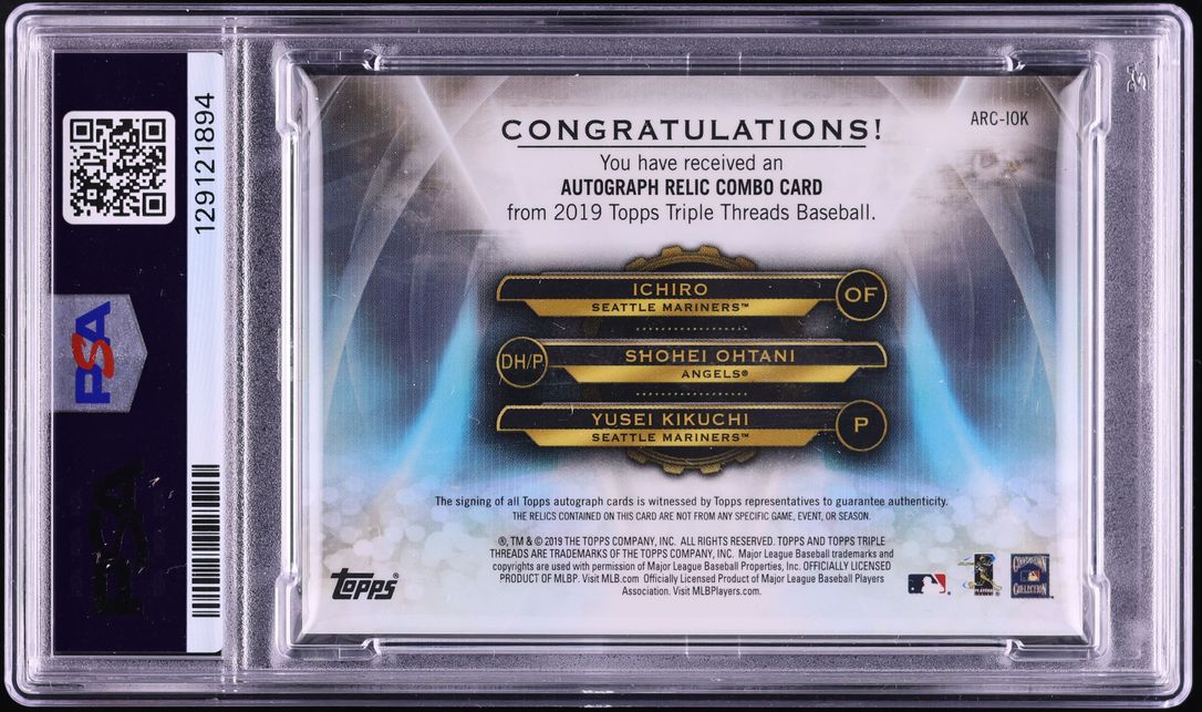2019 Topps Triple Threads Emerald Ichiro Shohei Ohtani Kikuchi