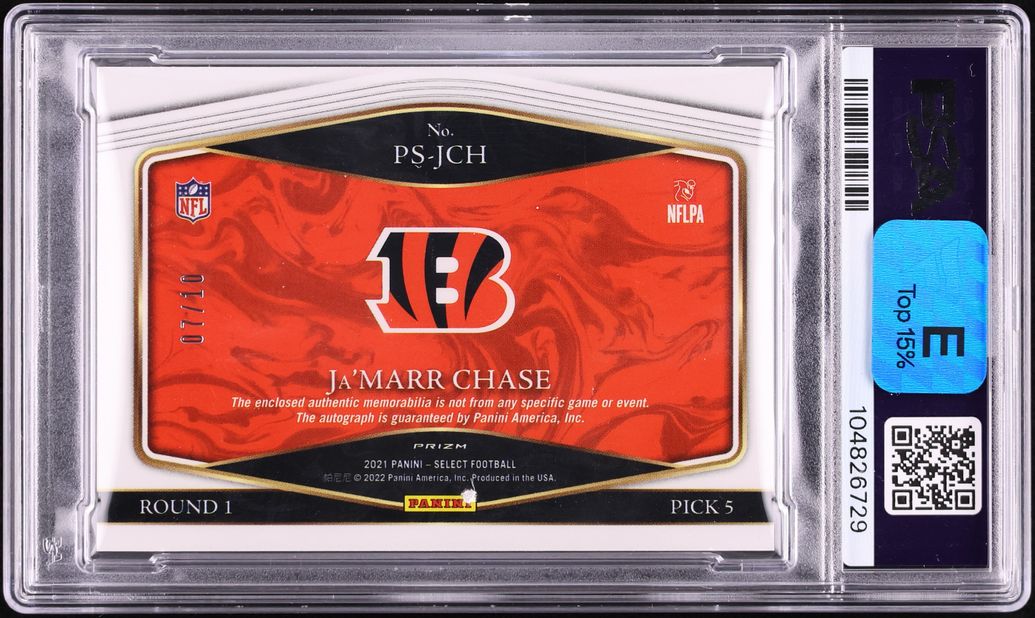 2021 Select Prime Selections Gold Ja'Marr Chase ROOKIE PATCH AUTO