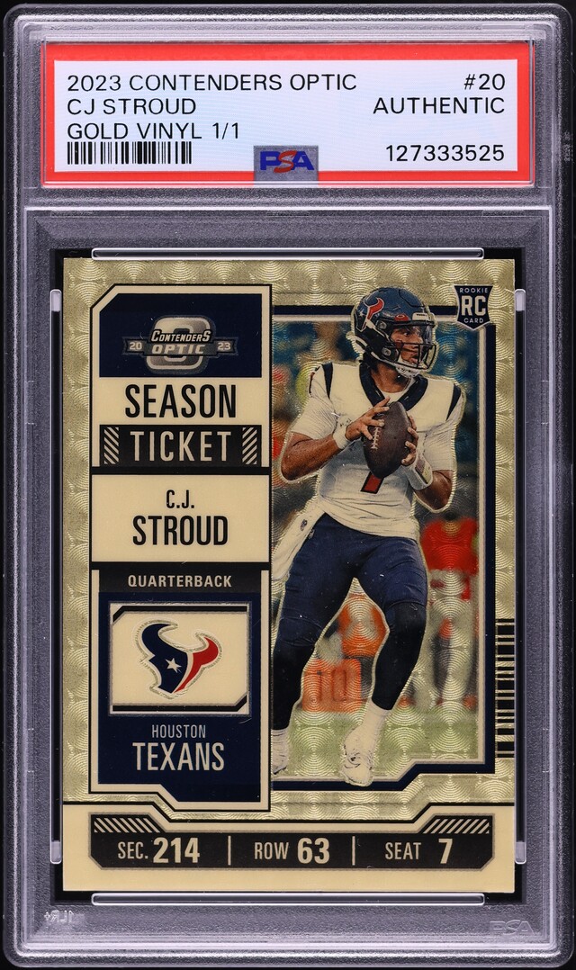 2023 Panini Contenders Optic Gold Vinyl C.J. Stroud ROOKIE 1/1 #20 PSA AUTH